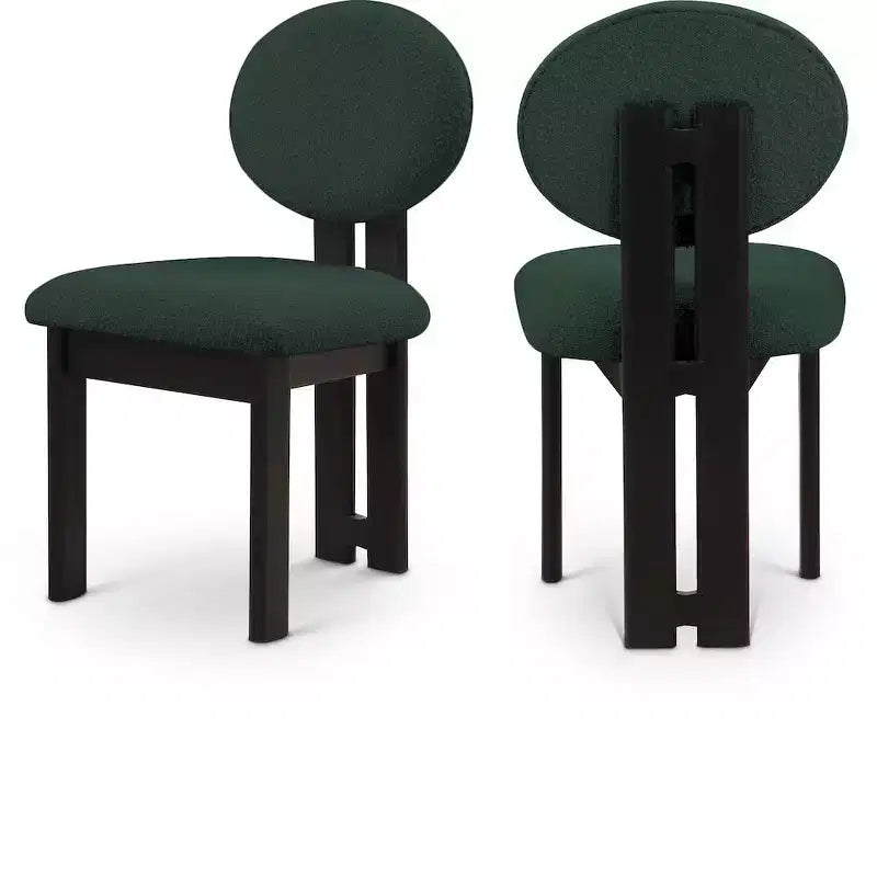 Meridian Furniture, Chaises de salle à manger en tissu bouclé Napa, Lot de 2