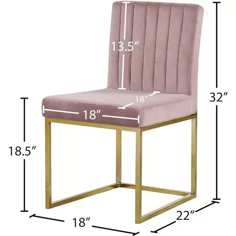 Meridian Furniture Giselle Chaise de salle à manger en velours, lot de 2
