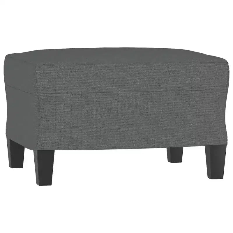 vidaXL Canapé 3 places moderne avec repose-pieds gris foncé - Meuble de salon confortable avec cadre en métal et revêtement en tissu