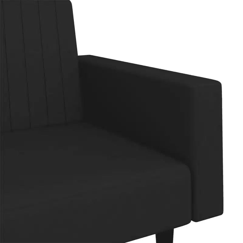 vidaXL Canapé-Lit 2 Places en Velours Noir - Causeuse Convertible/Lit de Repos pour Salon, Studio, Appartement