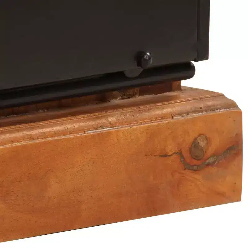 Meuble TV vidaXL – Meuble en bois de style antique 43,3x11,8x17,7 avec trois compartiments et un tiroir – Bois de récupération massif