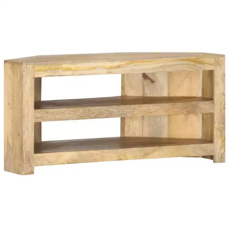vidaXL Meuble TV Tons de bois variés Bois de manguier massif 90x45x45 cm