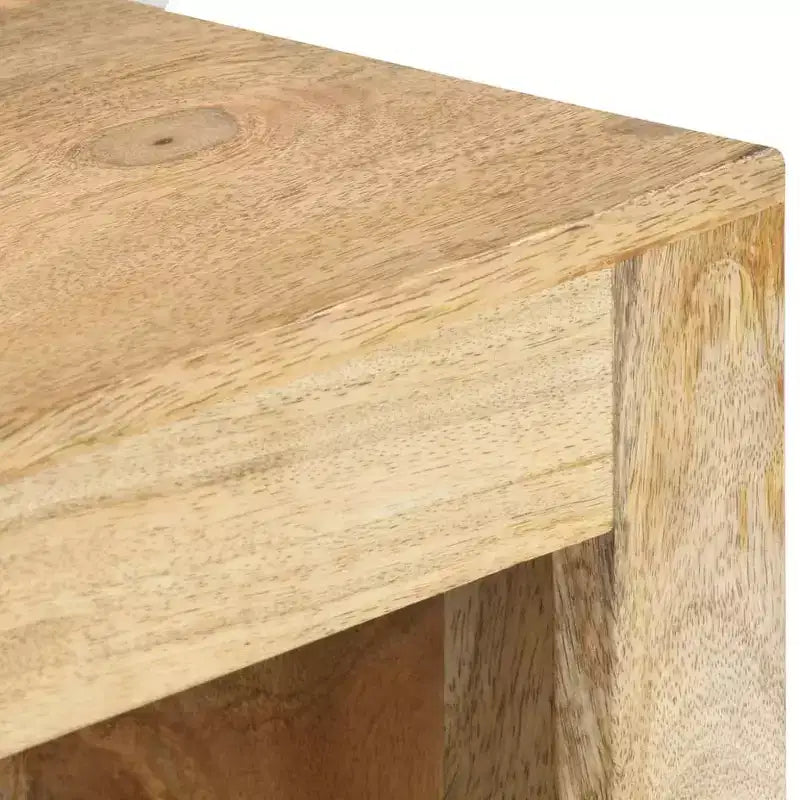 vidaXL Meuble TV Tons de bois variés Bois de manguier massif 90x45x45 cm