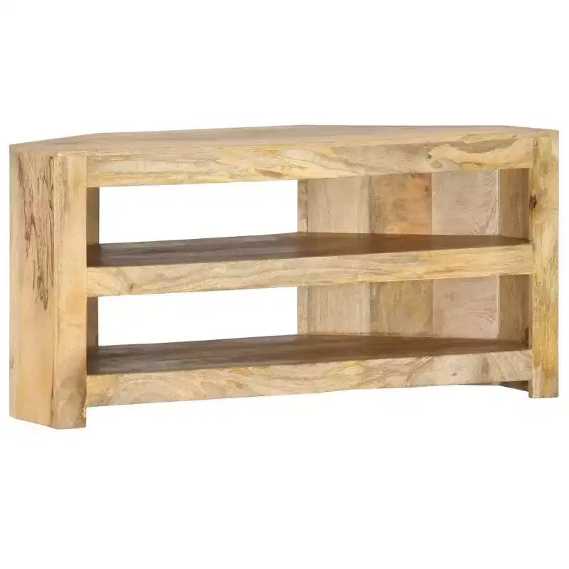 vidaXL Meuble TV Tons de bois variés Bois de manguier massif 90x45x45 cm