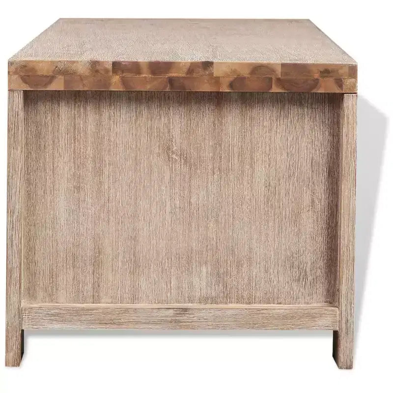 vidaXL Meuble TV en Bois d'Acacia Massif Brossé 140 cm Meuble TV