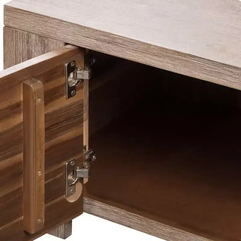vidaXL Meuble TV en Bois d'Acacia Massif Brossé 140 cm Meuble TV