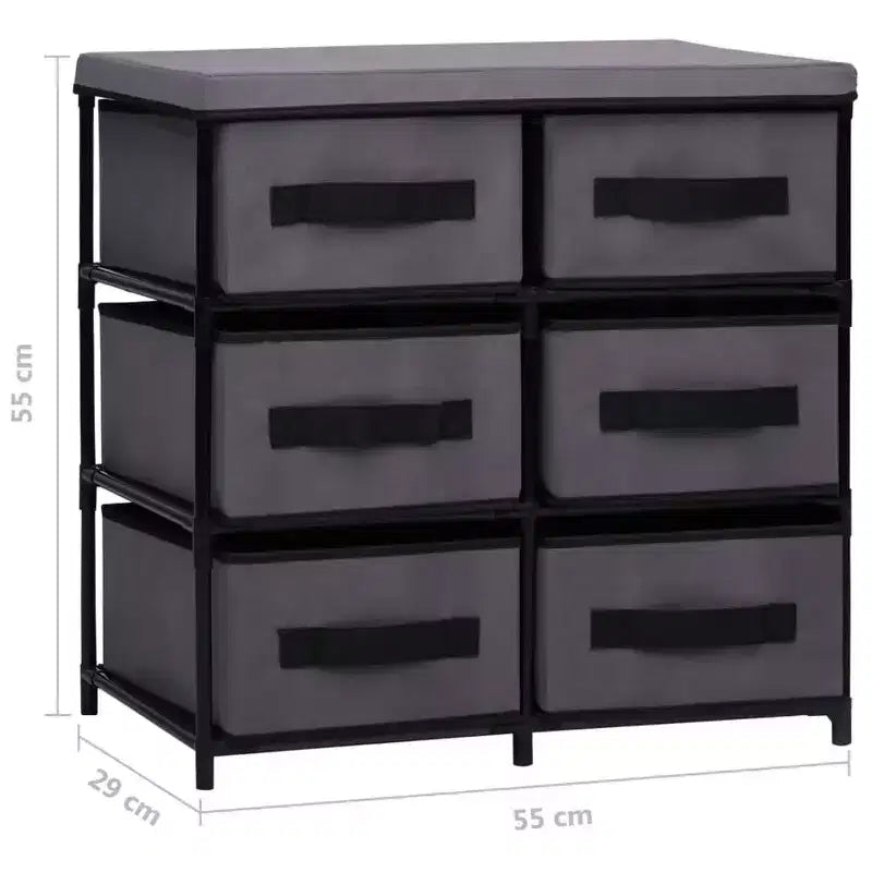 vidaXL Étagère d'Armoire Gris Acier et Tissu Étagère d'Armoire Moyenne