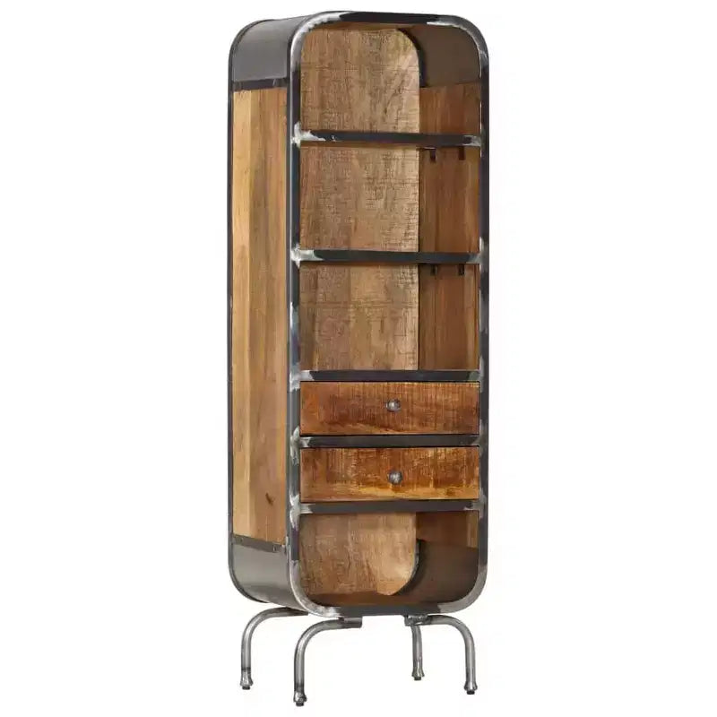 vidaXL Buffet haut en bois massif - Armoire de rangement en manguier marron - Meuble au style rustique unique avec grand espace de rangement