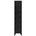 vidaXL Modern Steel Locker Cabinet with 6 Lockable Doors and Air Vents - Black - 15 x 15.7 x 70.9