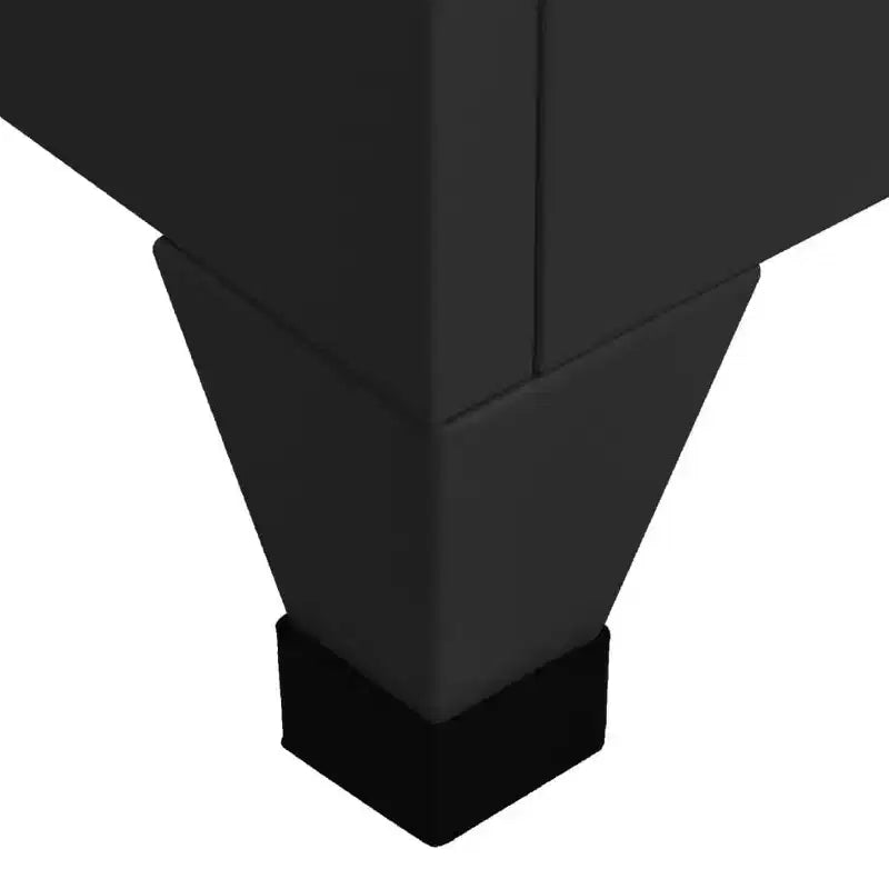vidaXL Armoire de rangement moderne en acier avec 6 portes verrouillables et bouches d'aération - Noir - 15 x 15,7 x 70,9