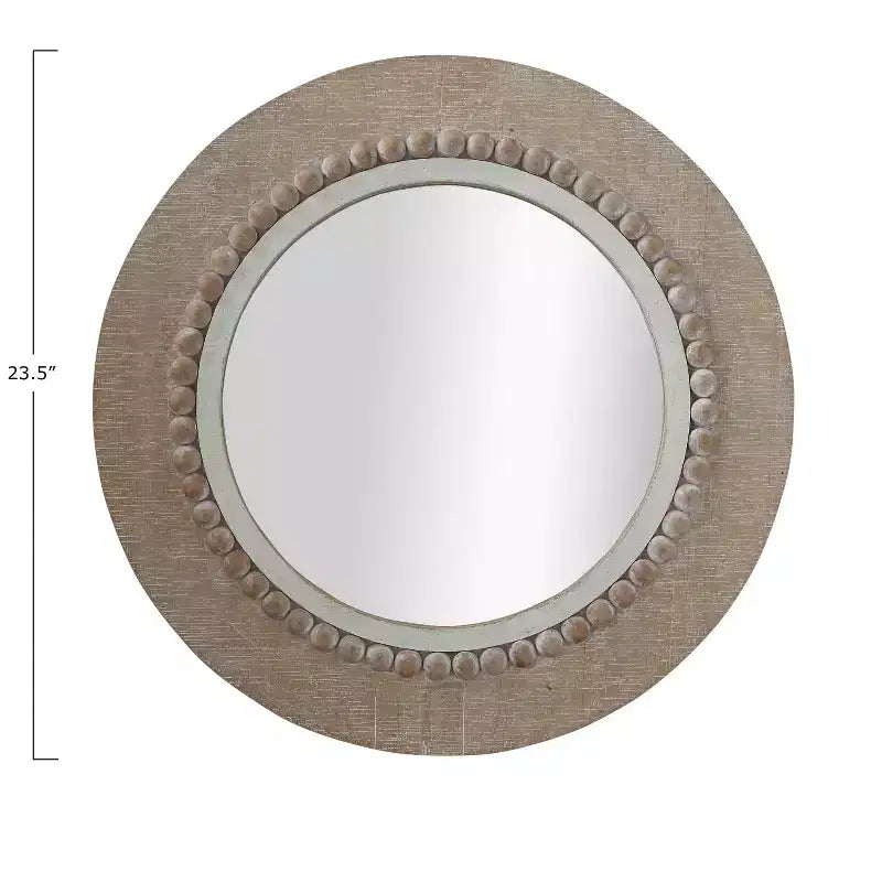 Miroir mural rond en bois encadré Storied Home, Naturel