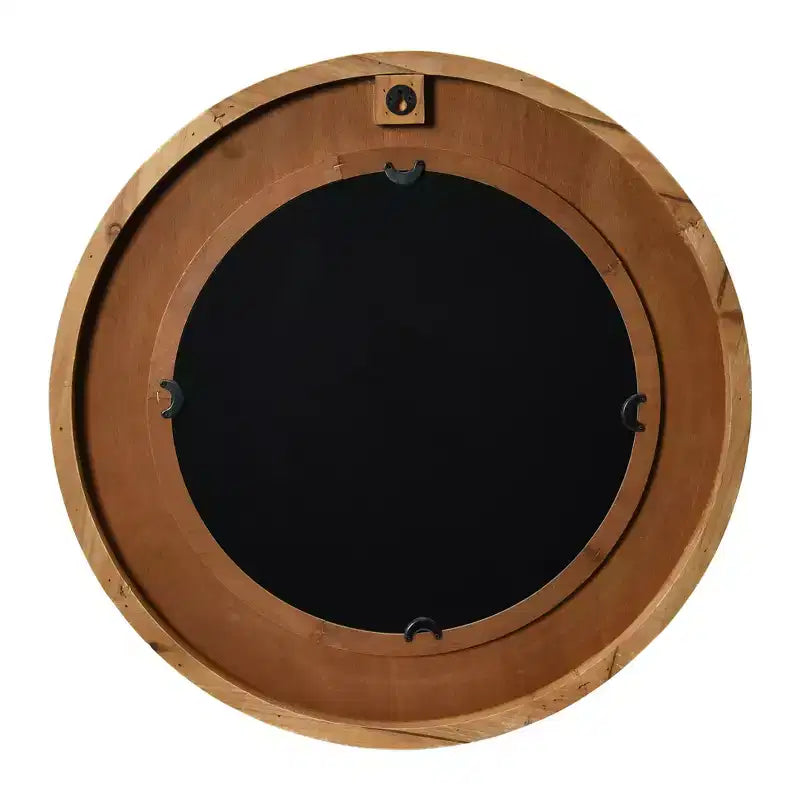 Miroir mural rond en bois encadré Storied Home, Naturel