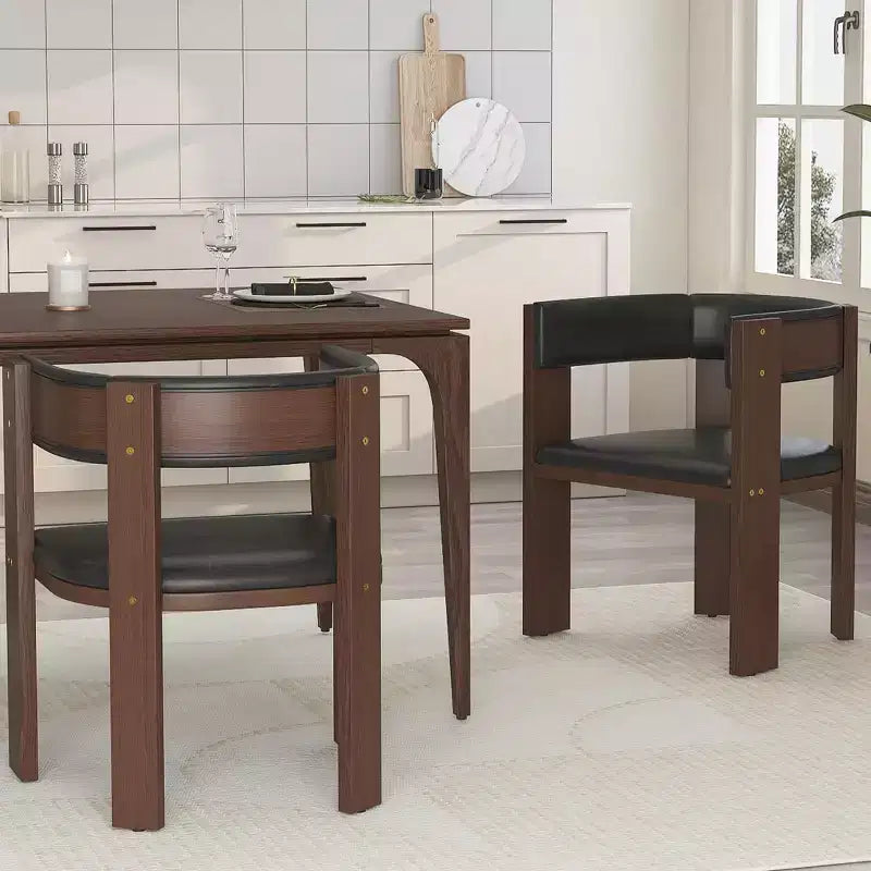 TROPOW Dining Chair Set of 2,Modern Kitchen Chairs with Wood Frame & Curved Backrest for KitchenDining RooLiving Room