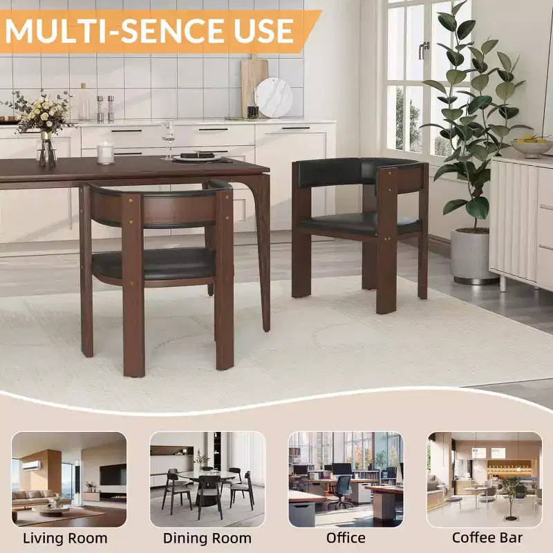 Lot de 2 chaises de salle à manger TROPOW, chaises de cuisine modernes avec structure en bois et dossier incurvé pour cuisine, salle à manger, salon