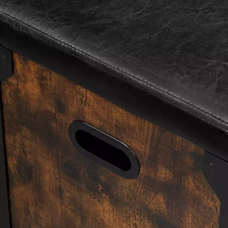 Coffre de rangement et de jouets de ferme - Coffre en bois rustique de 136 kg avec charnières de sécurité pour entrée, salon