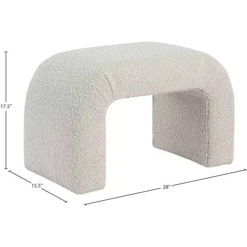 Meridian Furniture, Banc Niagara en tissu Boucle