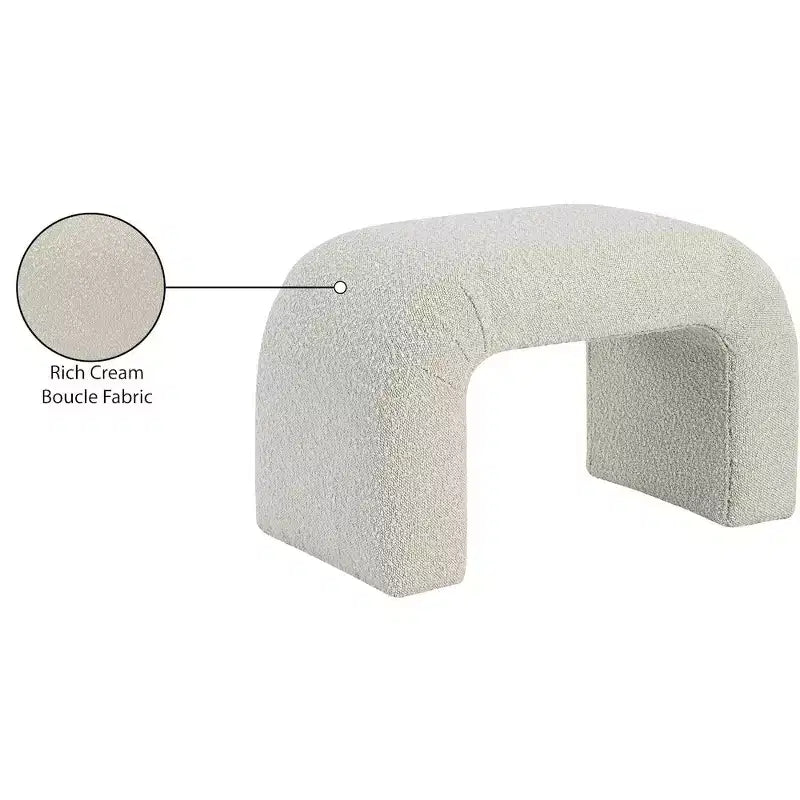 Meridian Furniture, Banc Niagara en tissu Boucle