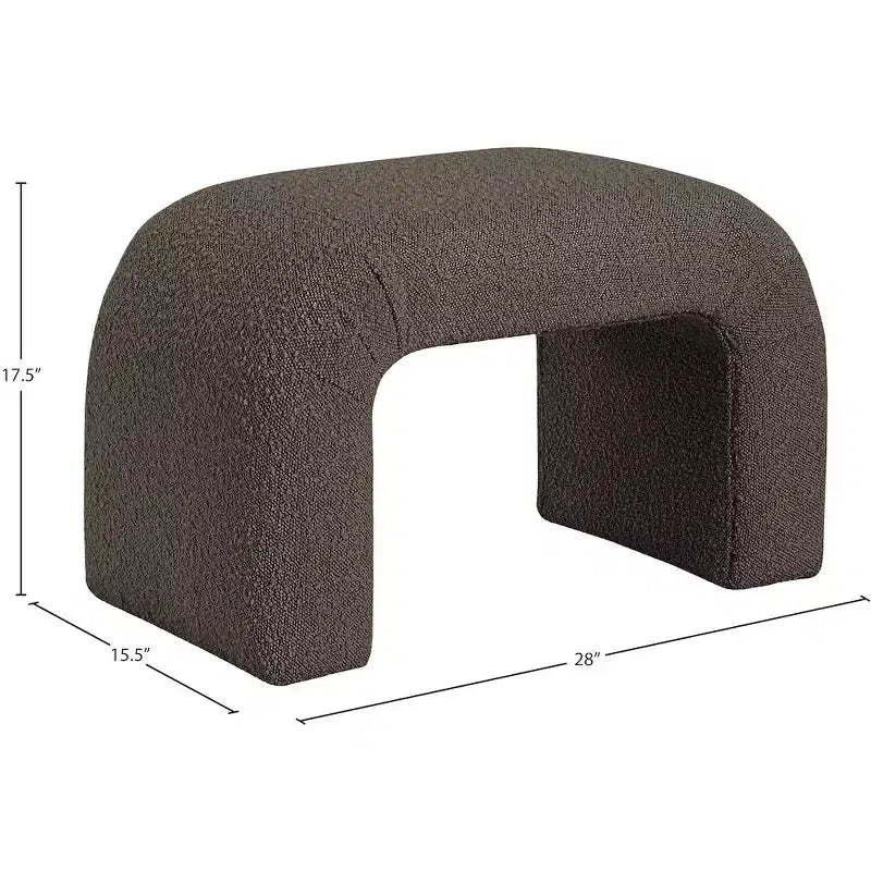 Meridian Furniture, Banc Niagara en tissu Boucle