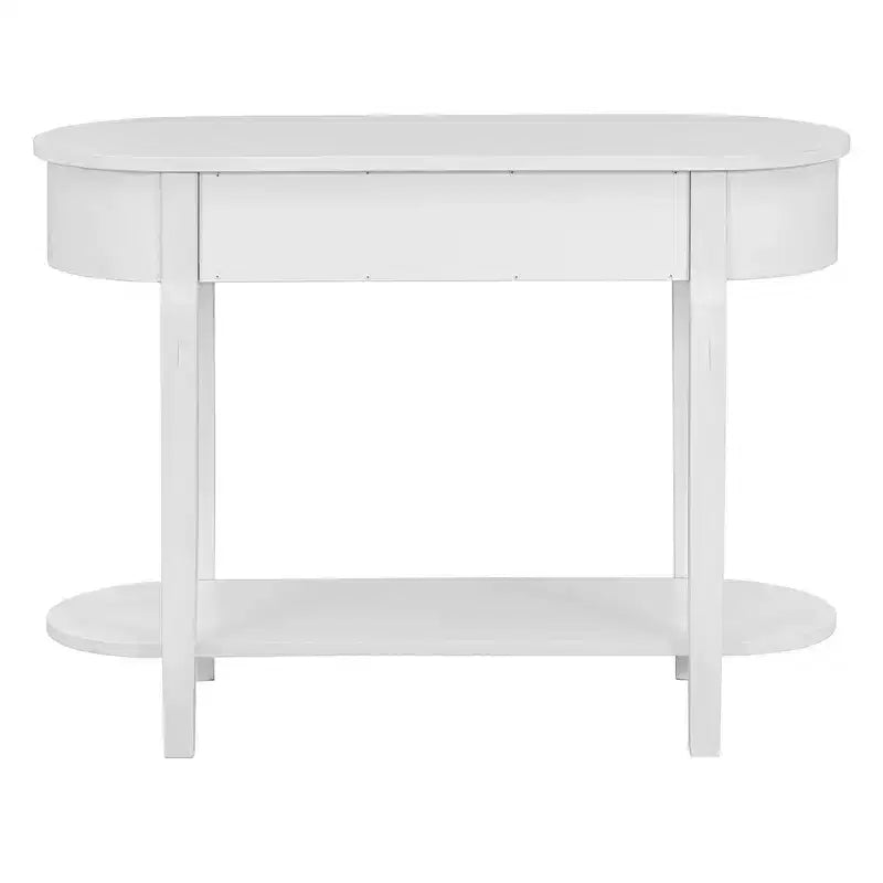 MAYEERTY Console Rétro avec Design Courbé et Finition Lisse pour Entrées, Salons, Couloirs Turquoise Blanc Ancien