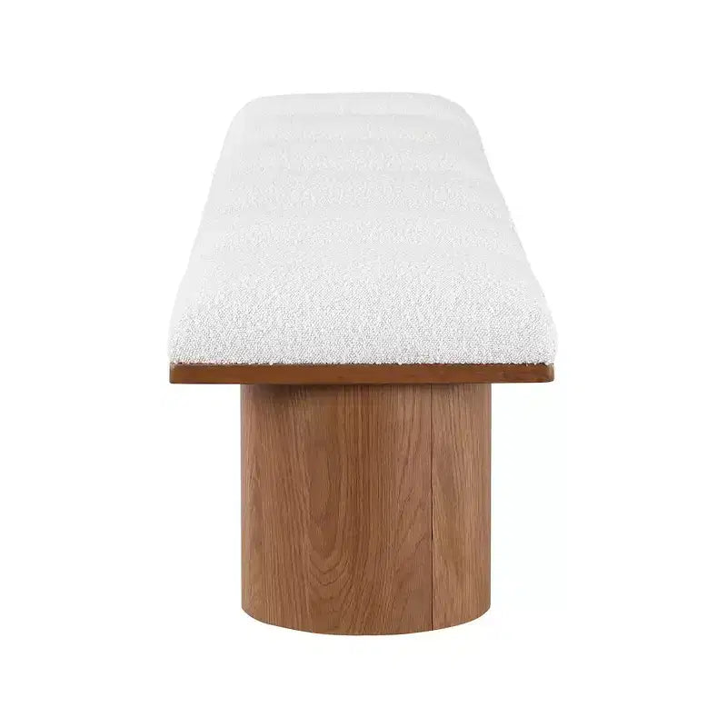 Meridian Furniture, Banc en Tissu Bouclé Crème Pavilion