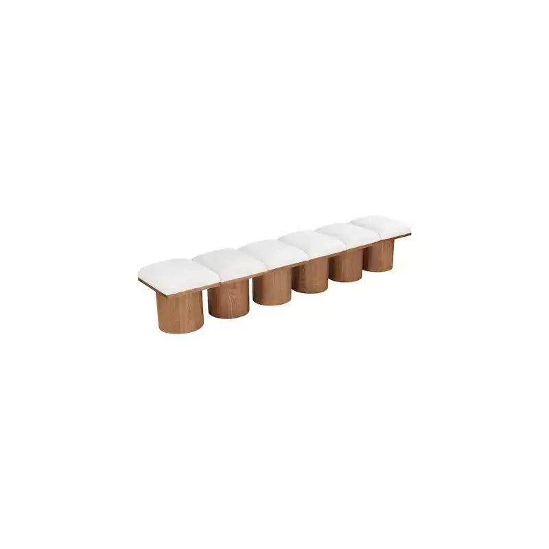 Meridian Furniture, Banc en Tissu Bouclé Crème Pavilion