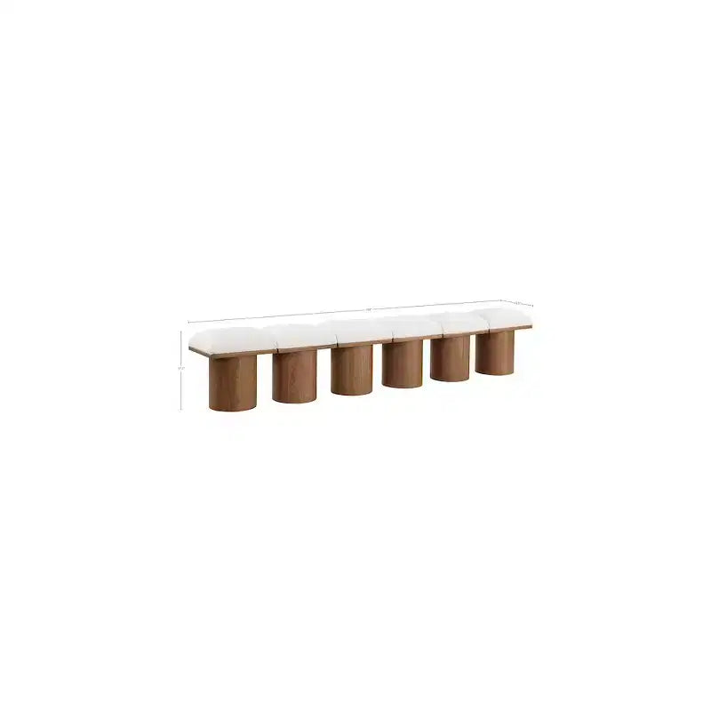 Meridian Furniture, Banc en Tissu Bouclé Crème Pavilion