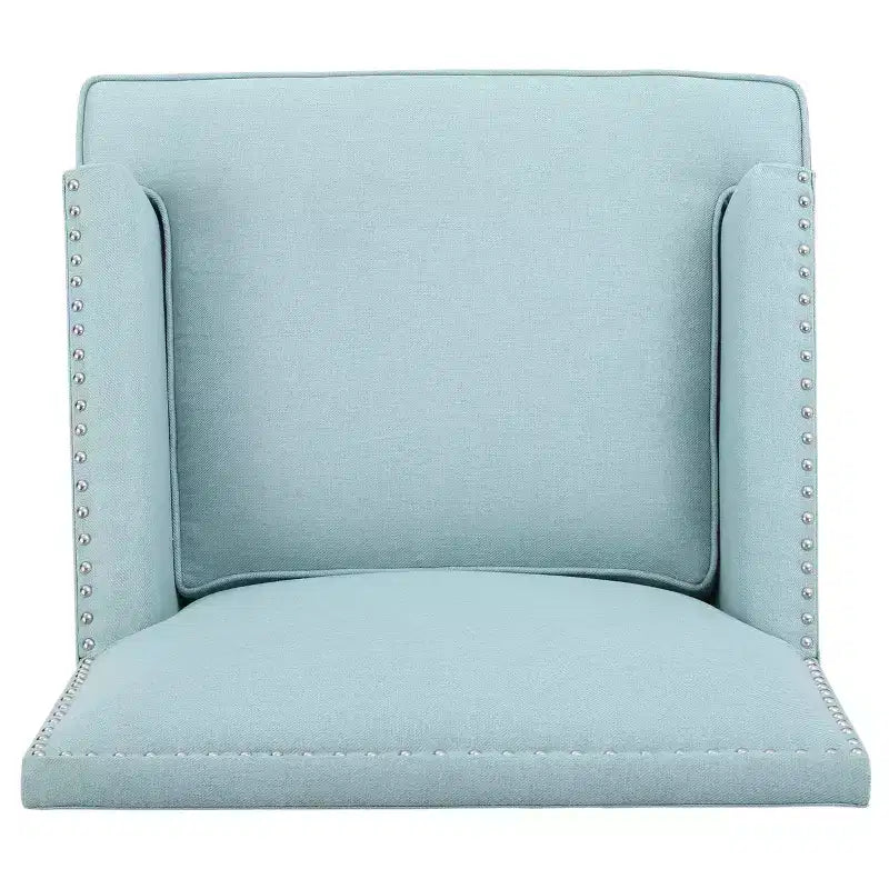 Fauteuil club contemporain GDFStudio Richardson en tissu rembourré avec clous décoratifs