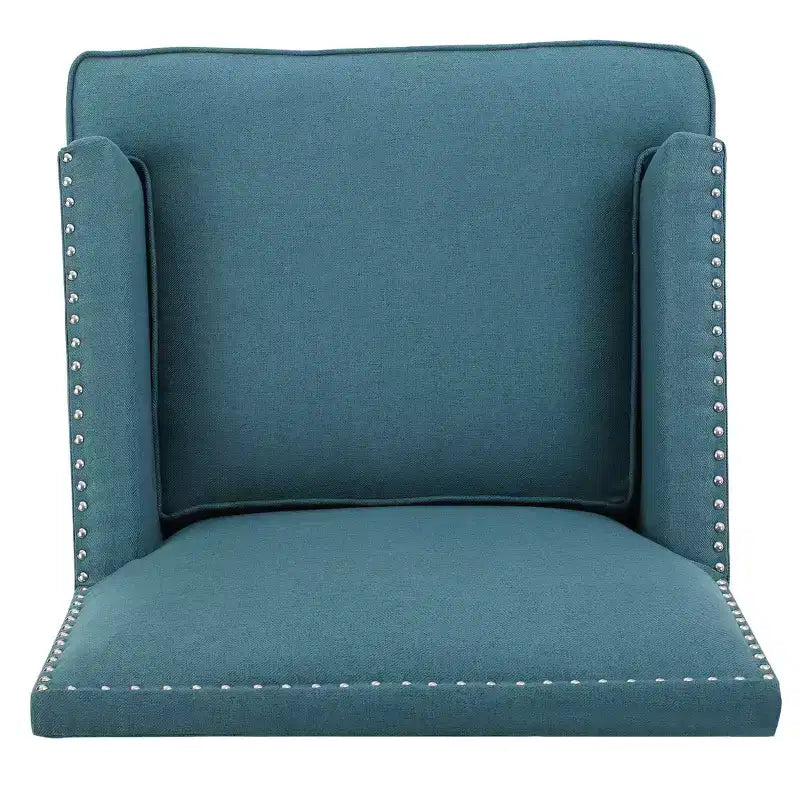 Fauteuil club contemporain GDFStudio Richardson en tissu rembourré avec clous décoratifs
