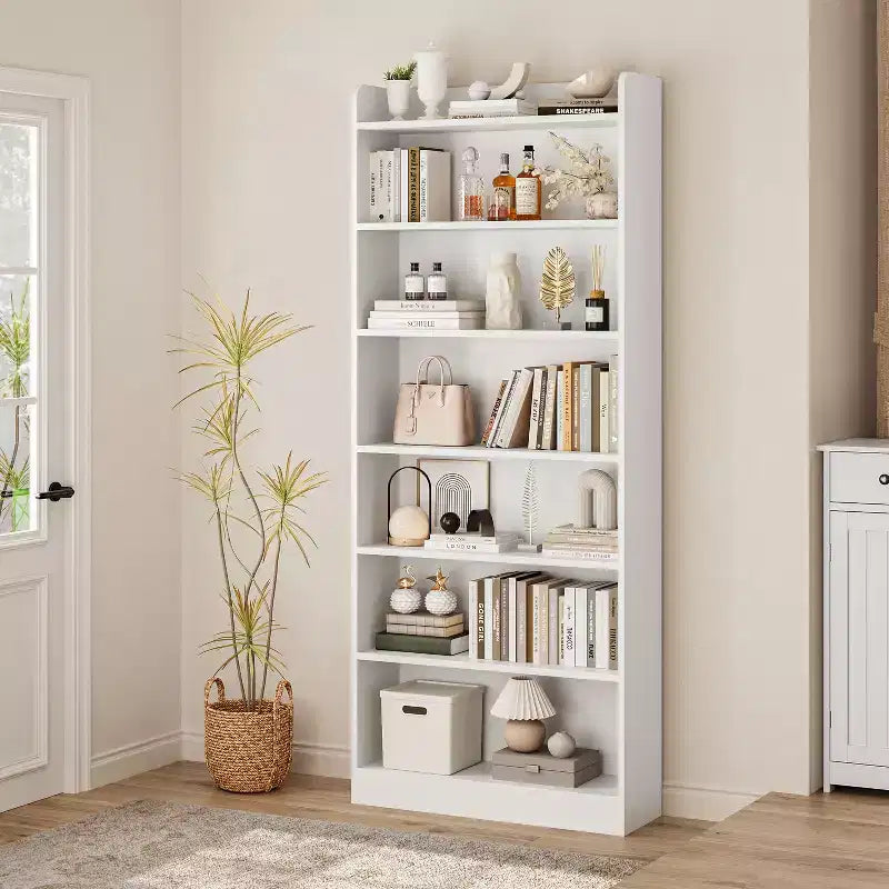Étagère à livres moderne Yaheetech à 7 niveaux en bois pour bureau, salon
