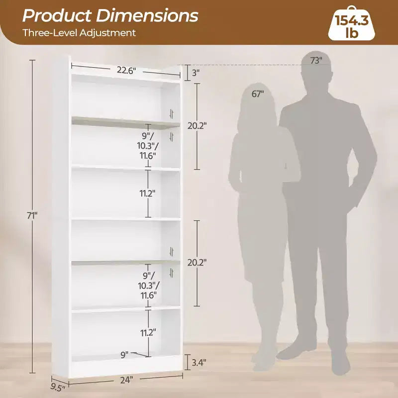 Étagère à livres moderne Yaheetech à 7 niveaux en bois pour bureau, salon