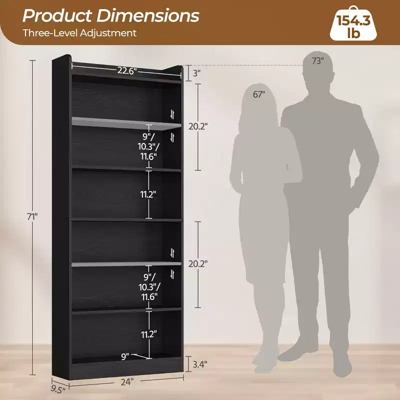 Étagère à livres moderne Yaheetech à 7 niveaux en bois pour bureau, salon