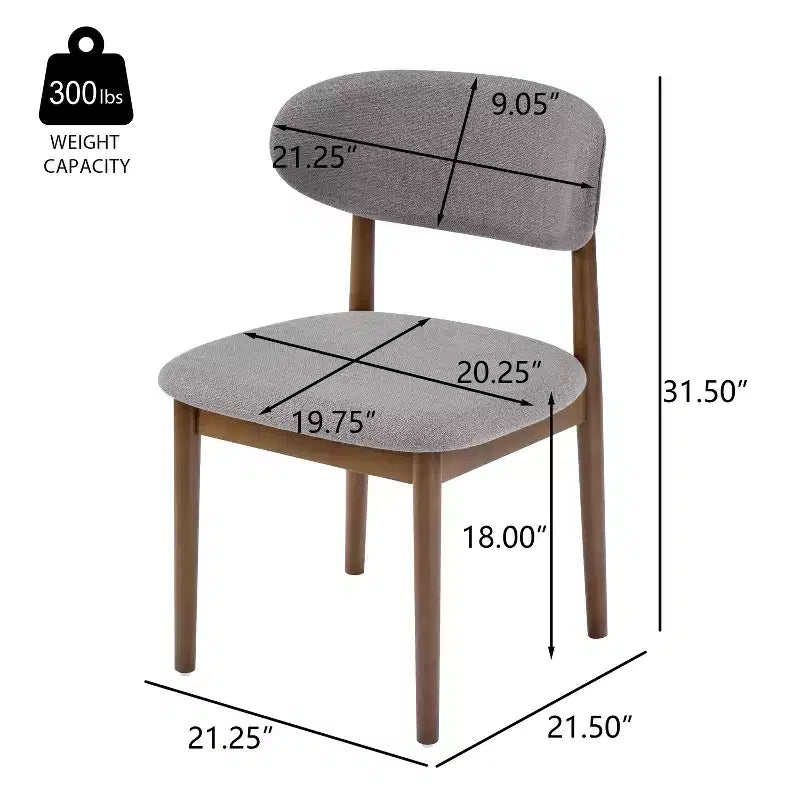 Chaise de salle à manger rembourrée Christopher Knight Home Bulwarth en bois d'hévéa de style Mid-Century avec dossier incurvé (lot de 2)
