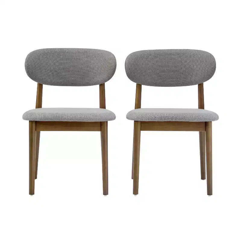 Chaise de salle à manger rembourrée Christopher Knight Home Bulwarth en bois d'hévéa de style Mid-Century avec dossier incurvé (lot de 2)