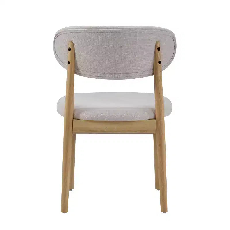 Chaise de salle à manger rembourrée Christopher Knight Home Bulwarth en bois d'hévéa de style Mid-Century avec dossier incurvé (lot de 2)