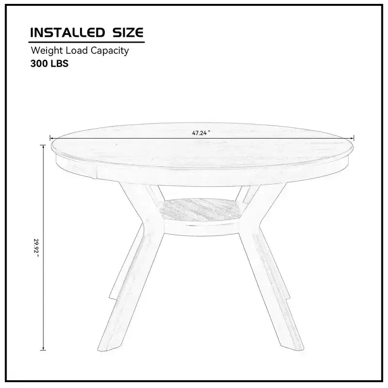 Okak Round Modern Dining Table with Trestle Pedestal Base Kitchen Table Wooden Table for Dining Room, Restaurant