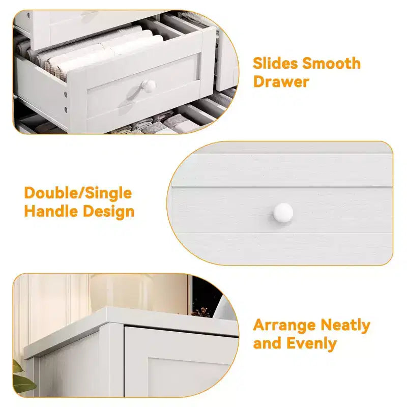 Commode GustoWave à 12 tiroirs pour chambre à coucher, 63 commodes en bois pour salon pour téléviseur de 65 pouces, commode moderne
