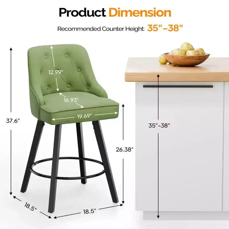 Elegant 360 Swivel Bar Stool Stylish Design With Plush Cushion & Sturdy Build