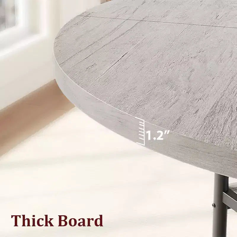 Table de salle à manger ronde - 119 cm pour 4 à 6 personnes, table de cuisine spacieuse avec structure robuste et pieds réglables
