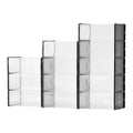 VEVOR Shoe Storage Boxes, 12 Pack Stackable Shoe Boxes Storage Organizers, Fit up to US Size 11, Black&Transparent