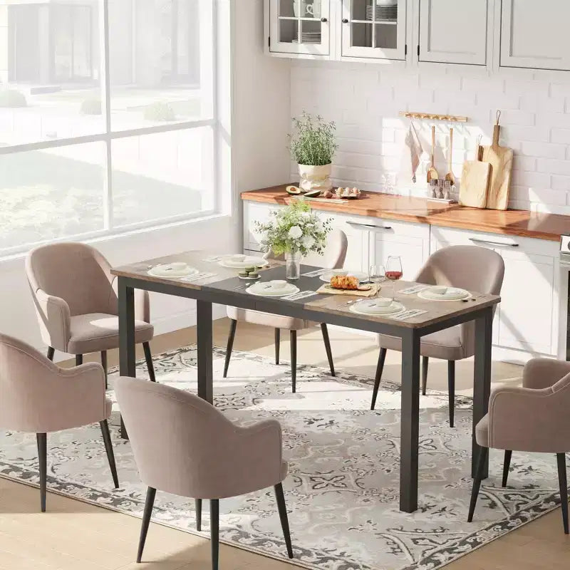 Bureau informatique 160 cm - Grande table d'écriture avec pieds en métal, bureau en bois noir pour la maison/le bureau, poste de travail multifonctionnel