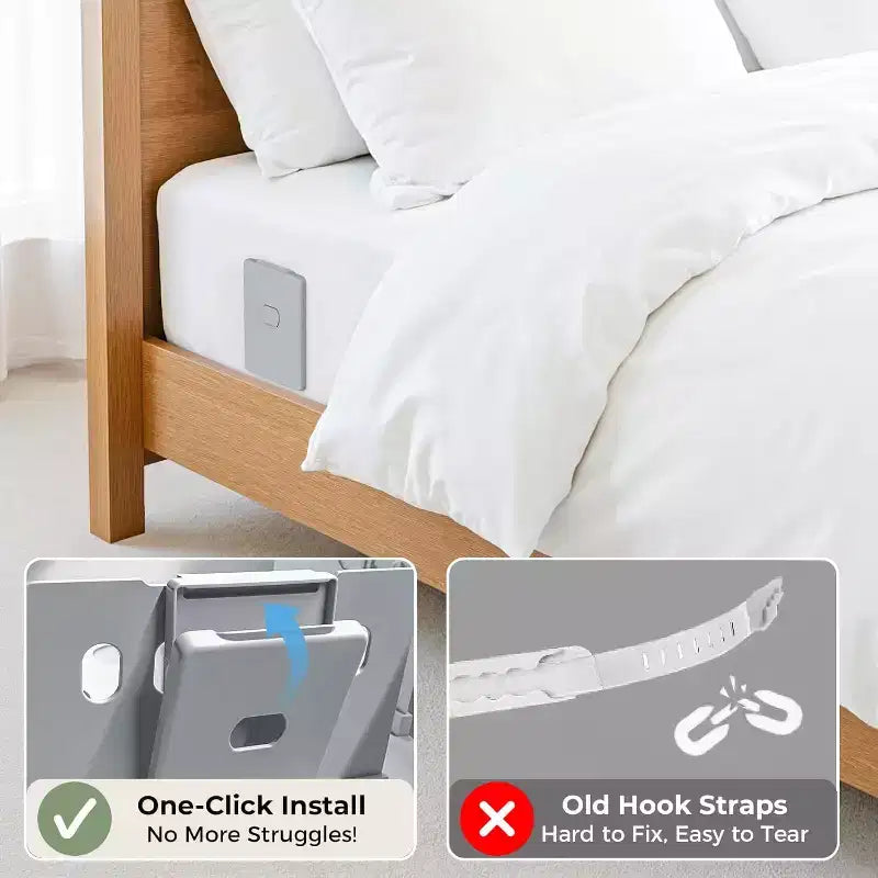 Faunna Attaches Drap de Lit, Sangles Améliorées pour Maintenir les Draps Fermes et Tendus, Pinces à Drap-housse pour Coins, Installation Facile en une Seule Fois, Gris