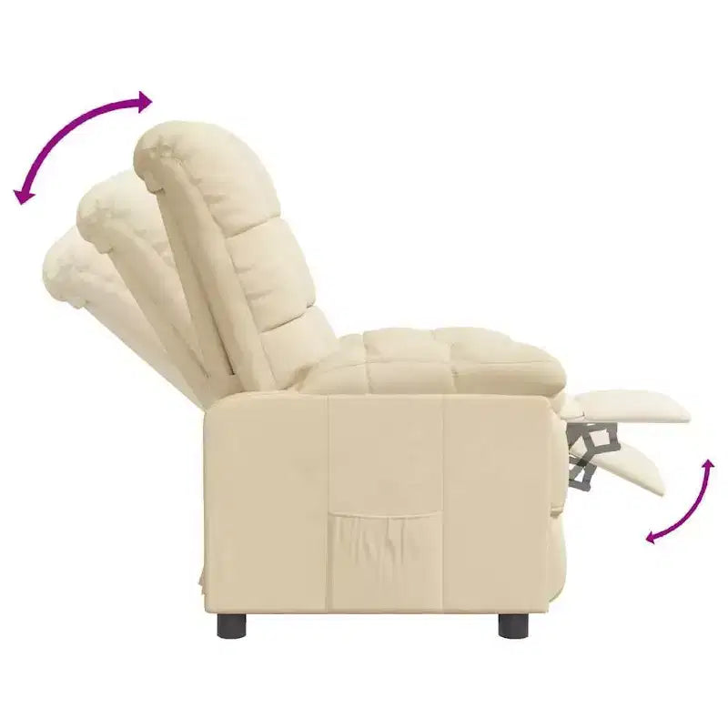 vidaXL Fauteuil inclinable de relaxation réglable et confortable en tissu pour cinéma maison