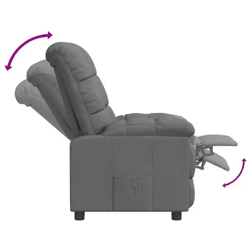 vidaXL Fauteuil inclinable de relaxation réglable et confortable en tissu pour cinéma maison