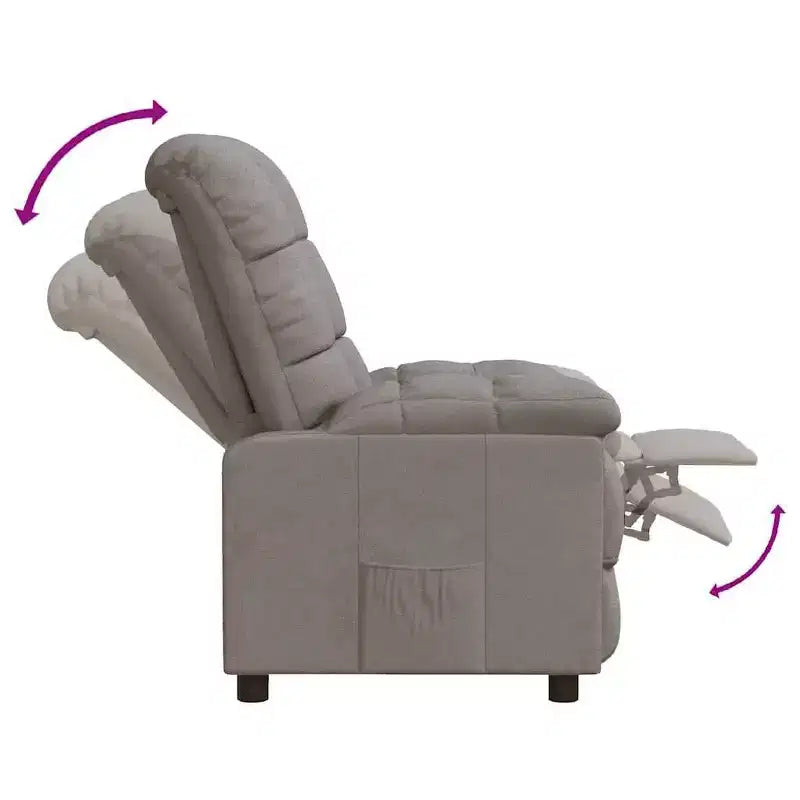 vidaXL Fauteuil inclinable de relaxation réglable et confortable en tissu pour cinéma maison