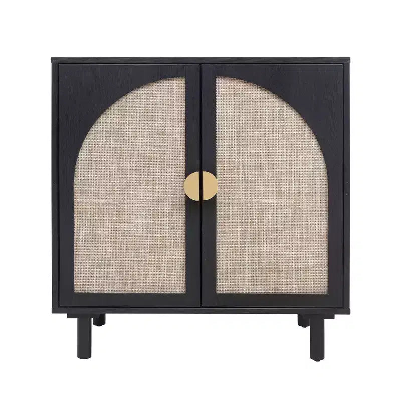 Buffet de salle à manger en bois Okak, meuble de rangement décoratif avec 2 portes et étagères réglables, console pour cuisine/salon/salle à manger