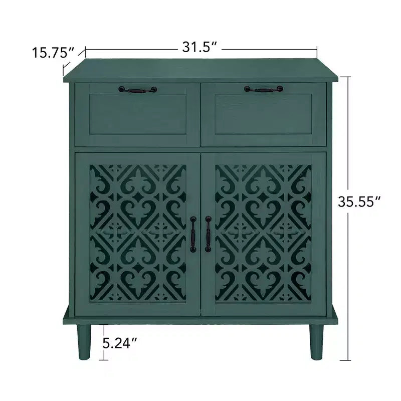 Buffet de salle à manger en bois Okak, meuble de rangement décoratif avec 2 portes et étagères réglables, console pour cuisine/salon/salle à manger