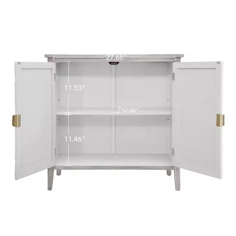 Buffet de salle à manger en bois Okak, meuble de rangement décoratif avec 2 portes et étagères réglables, console pour cuisine/salon/salle à manger