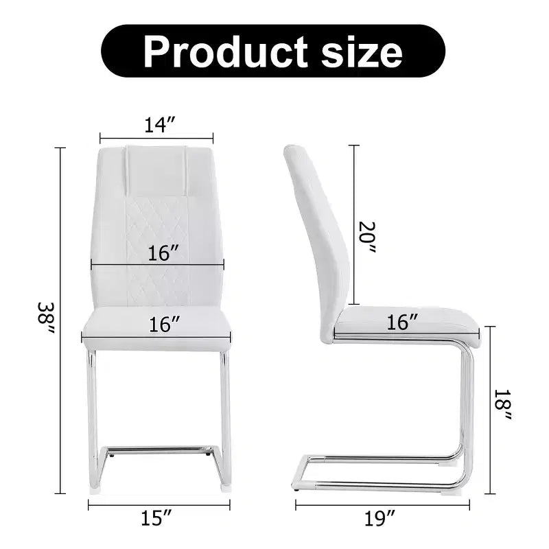 Lot de 4 chaises de salle à manger Zeus et Ruta en similicuir moderne avec revêtement et pieds en métal – Idéales pour la cuisine, le salon et la chambre à coucher.