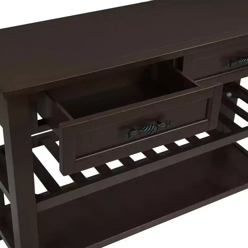 42Console en pin massif avec deux étagères ouvertes pour le salon