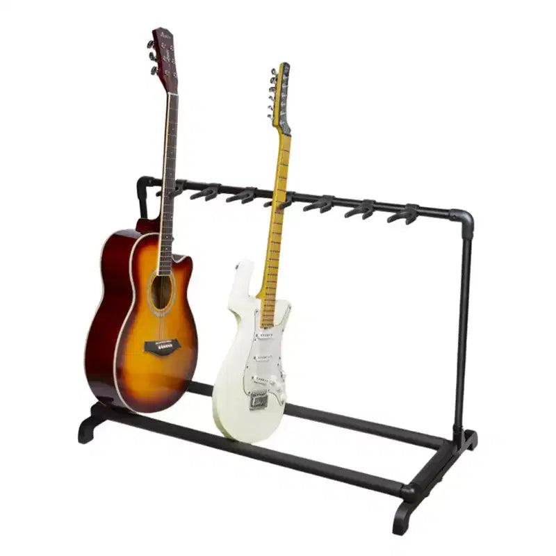 Guitar Rack Stand, Foldable 7-Guitar Universal Display for Acoustic Electric Bass - Portable Stage Studio Organizer
